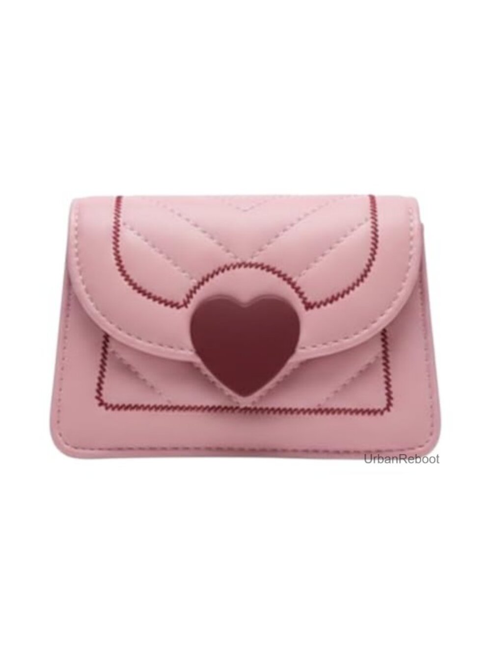 Quilted Faux Leather Micro Crossbody Bag Heart Magnetic Lock